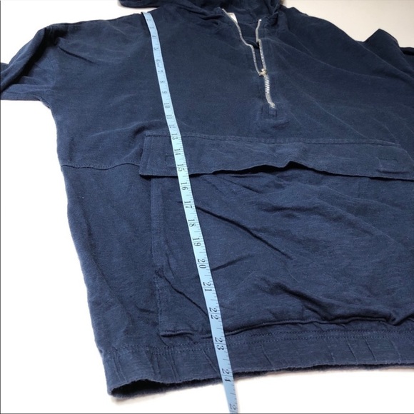 KYODAN Navy Active Front Pouch Pocket Elastic Bottom 1/4 Zipup Hoodie Shirt - Picture 10 of 10